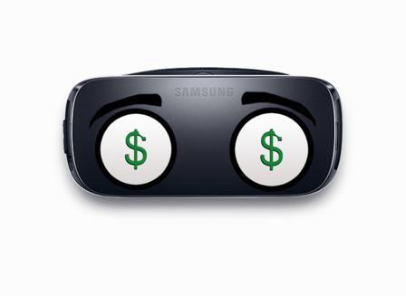 Gear VR $ Geld oog stickers